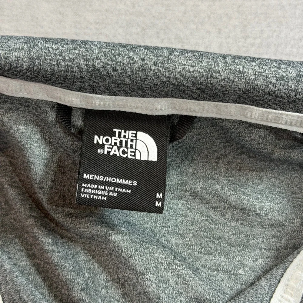 The North Face 1/4‎ Zip Pullover Mens M Gray Excellent Heathered Long Sleeve Top